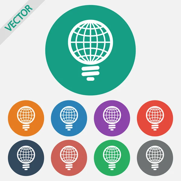 GLOBAL Light bulb icon — Stock Vector