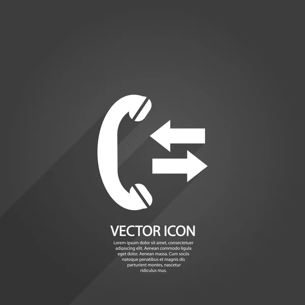Icône d'indicatif d'appel entrant et sortant — Image vectorielle