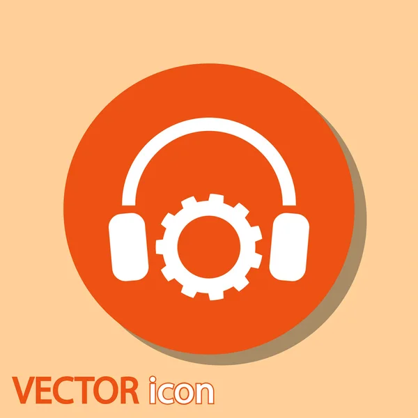 Definir parâmetros e musical, ícone de fones de ouvido — Vetor de Stock