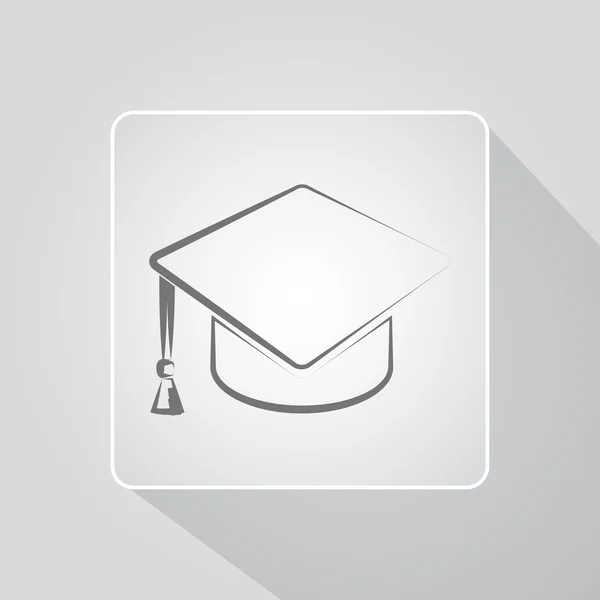 Graduatie cap pictogram — Stockvector