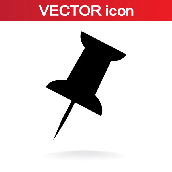 Empuje icono pin — Vector de stock