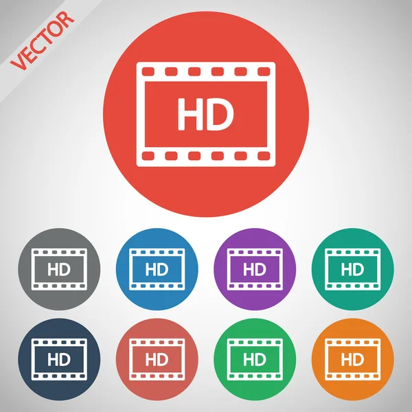 Icono de vídeo HD — Vector de stock