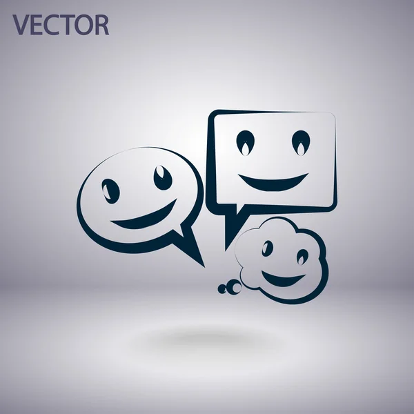 Sonrisa hablando icono de la burbuja — Vector de stock