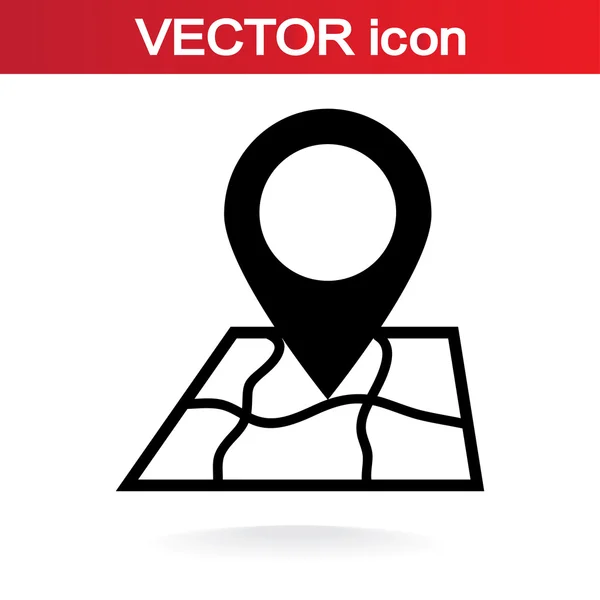 Mapa com ícone de ponteiro — Vetor de Stock