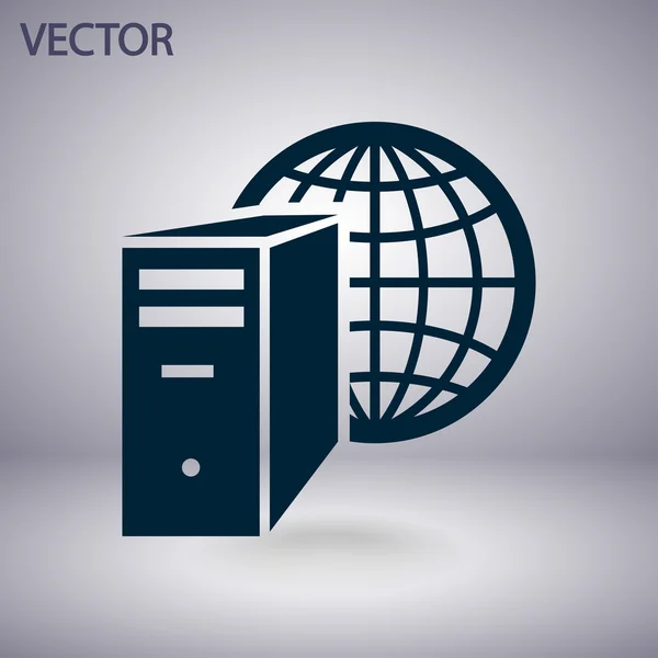 Ikona počítače serveru — Stockový vektor
