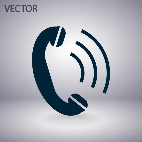 Telefoon, platte pictogram — Stockvector