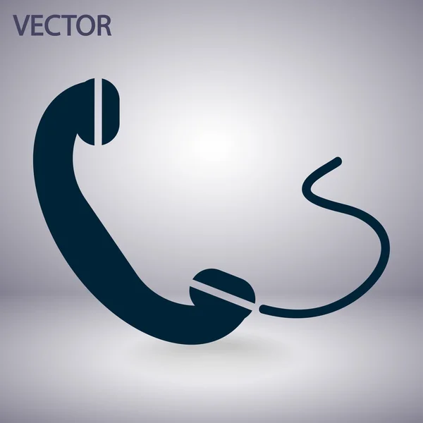 Telefoon, platte pictogram — Stockvector