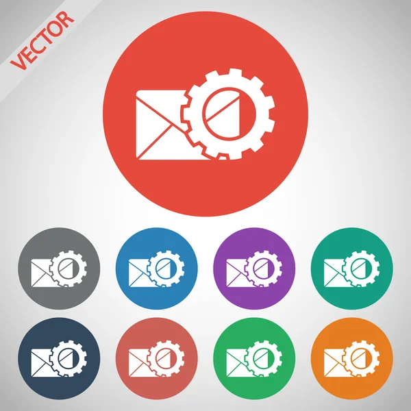 Ställa in parametrar och kuvert mail-symbolen — Stock vektor