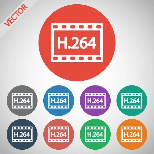 H.264 ビデオのアイコン — ストックベクタ