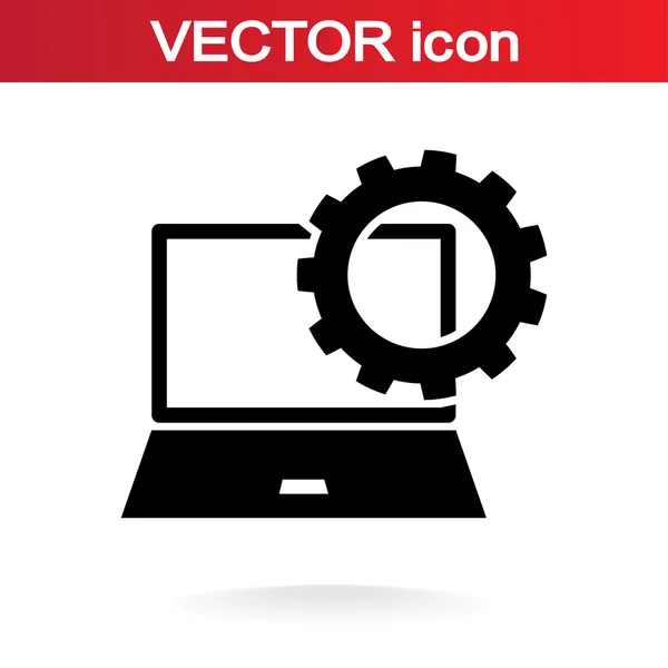 Configuración de parámetros, icono del ordenador portátil — Vector de stock