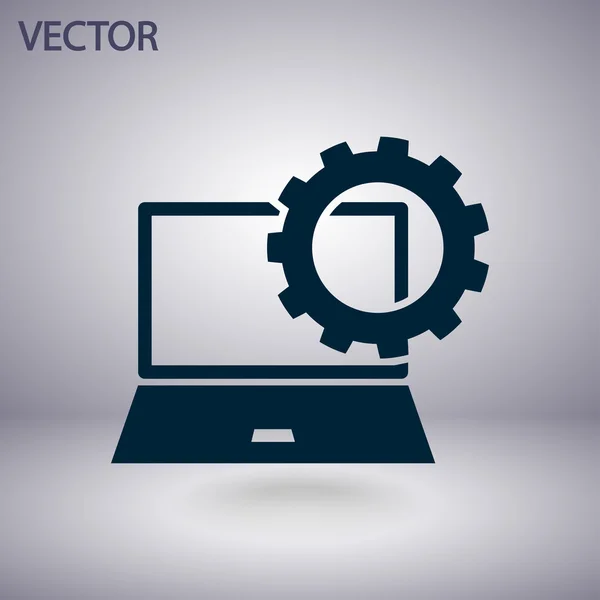 Configuração de parâmetros, ícone do laptop — Vetor de Stock