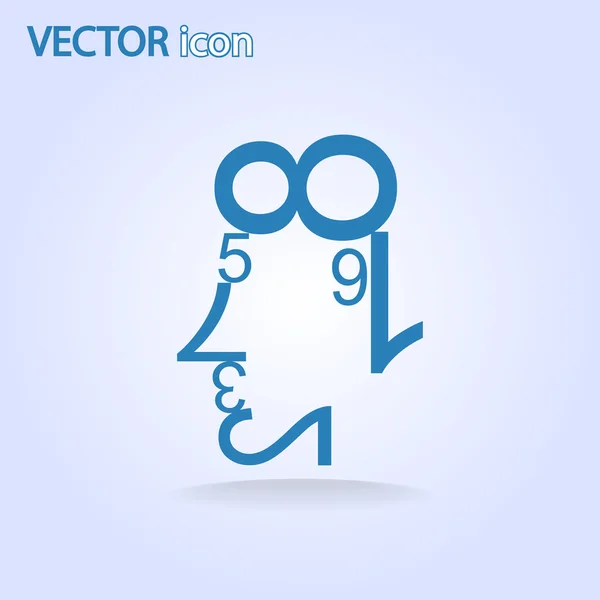 Human face of the data figures. — Stock Vector