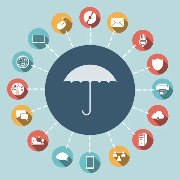 Paraplu pictogram — Stockvector