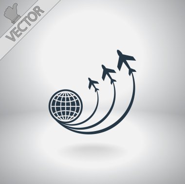 uçak simgesi olan Küre