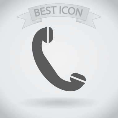 telefon, düz simgesi