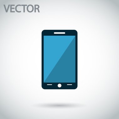 Cep telefonu simgesi, vektör illüstrasyonu. Düz tasarım biçimi