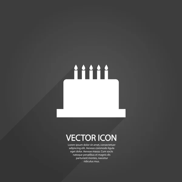 Verjaardag cake pictogram — Stockvector