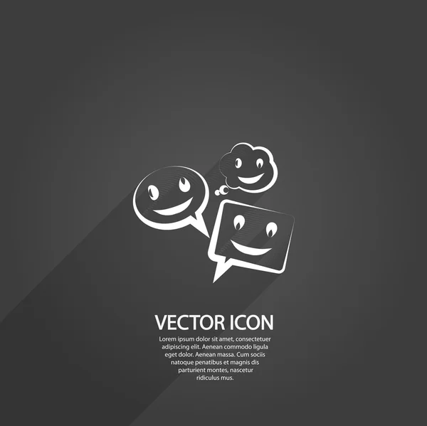 Sonrisa burbujas hablando icono — Vector de stock