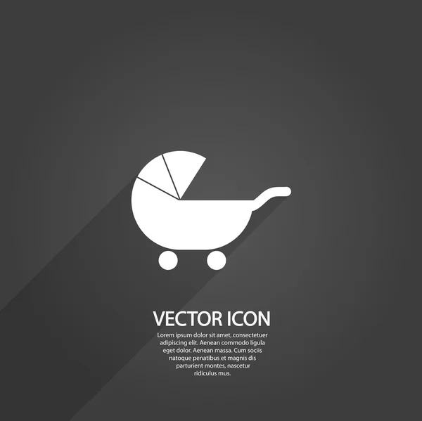 Icono de silueta de carro de bebé — Vector de stock