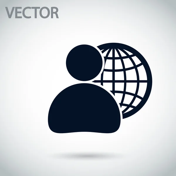 Entreprise mondiale, icône de l'homme d'affaires — Image vectorielle