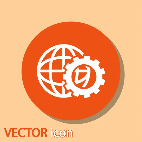 Parâmetros de configuração, ícone globo — Vetor de Stock