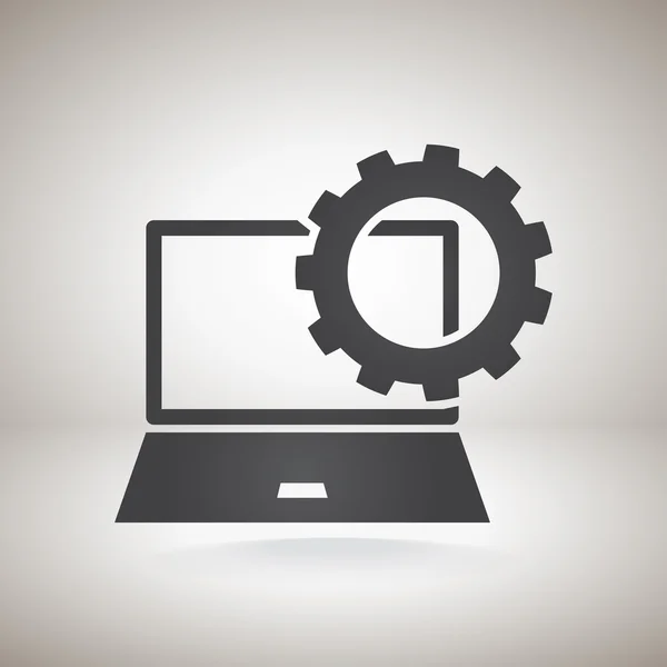 Configuração de parâmetros, ícone do laptop — Vetor de Stock