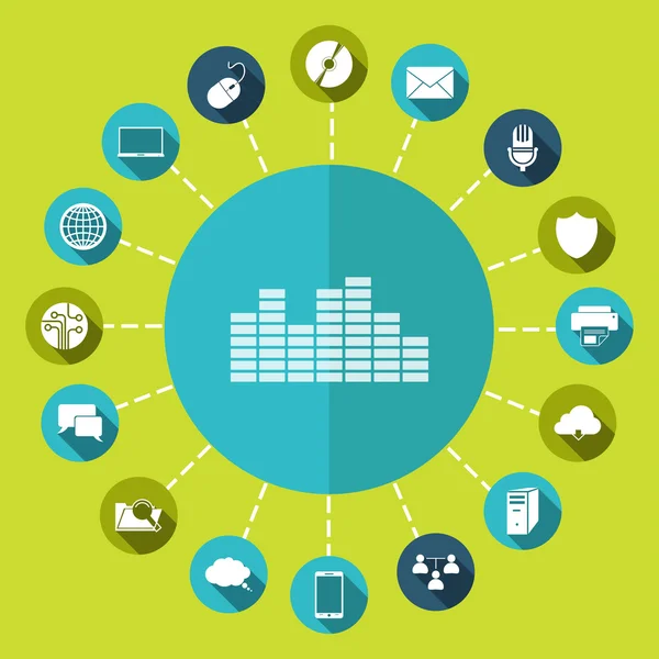 Soundwave muziek pictogram — Stockvector