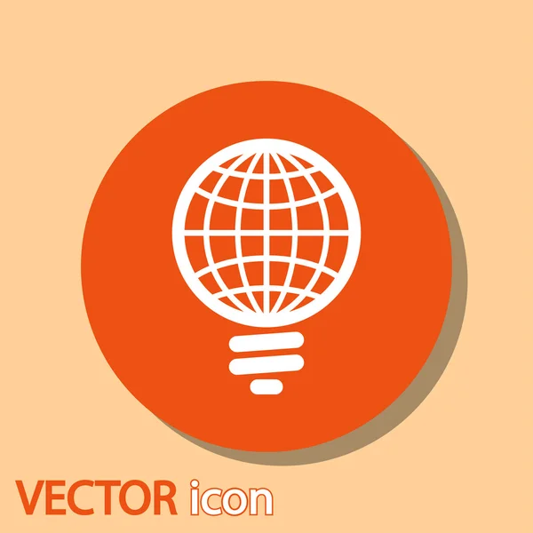 Globális villanykörte ikon — Stock Vector