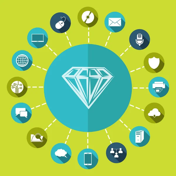 Icono de diamante — Vector de stock