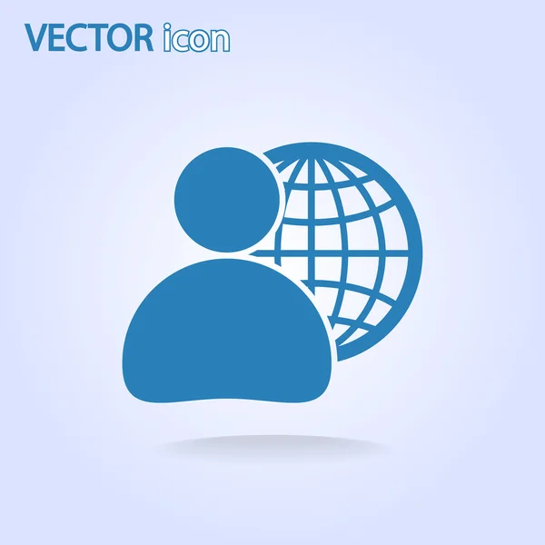 Global business, business man ikonen — Stock vektor