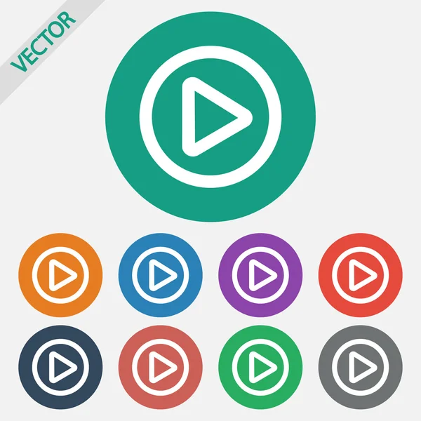 Botón de reproducción icono web — Vector de stock