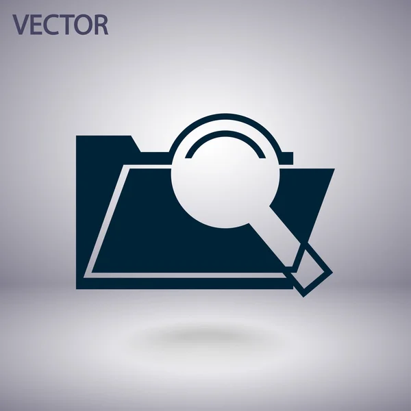 Hledání koncepce s ikonou složky a ikony lupy — Stockový vektor