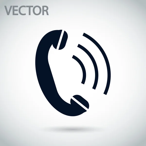 Telefoon, platte pictogram — Stockvector