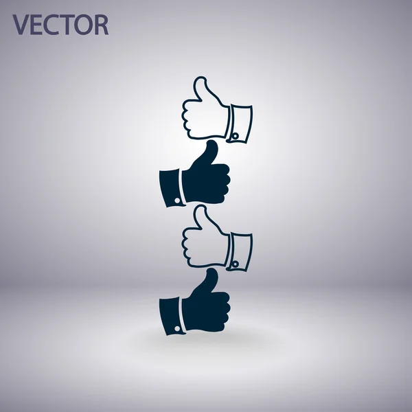 Pulgar hacia arriba iconos — Vector de stock
