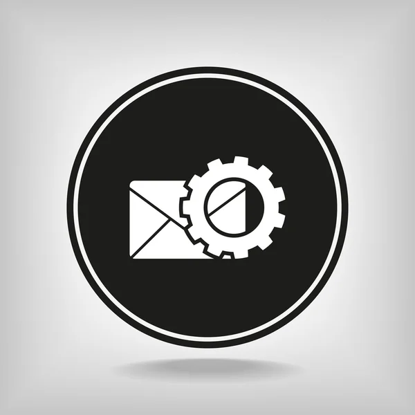 Parámetros de configuración y el icono de correo envolvente — Vector de stock