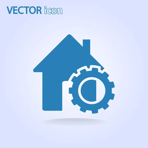 Paramètres de réglage, icône de la maison — Image vectorielle