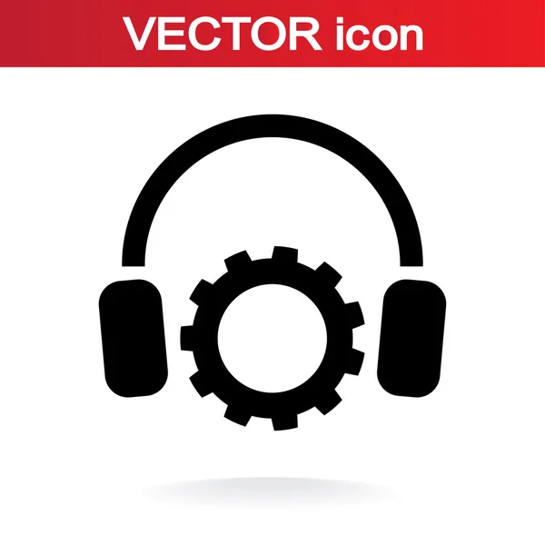 Configuración de parámetros y musical, icono de auriculares — Vector de stock