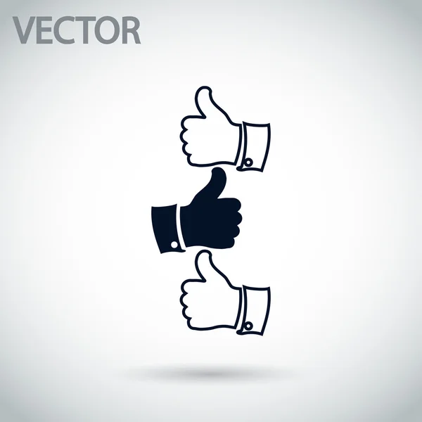 Pulgar hacia arriba iconos — Vector de stock