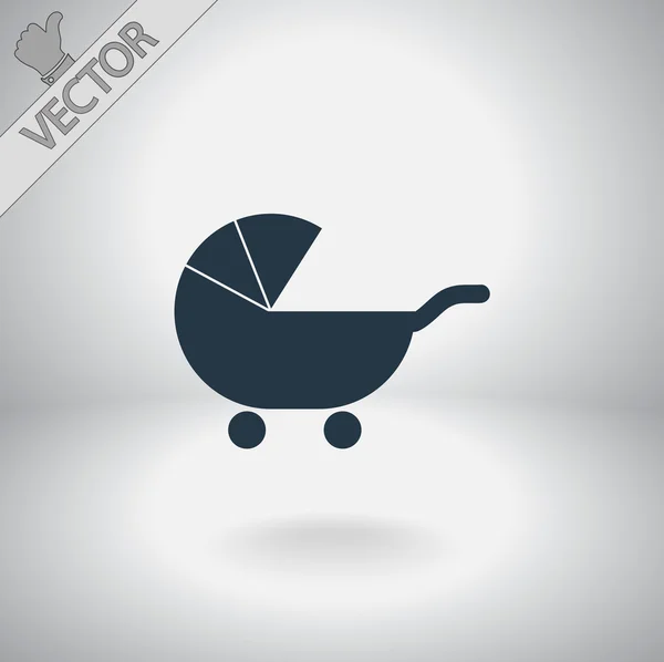 Icono de silueta de carro de bebé — Archivo Imágenes Vectoriales