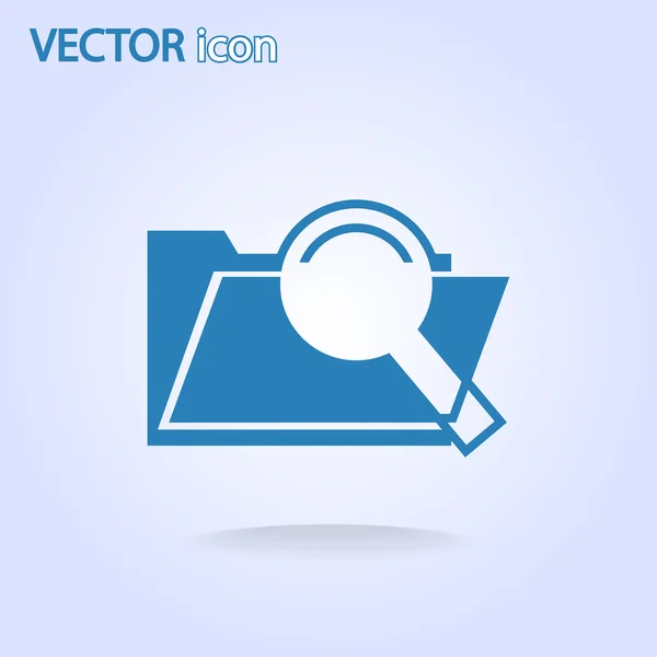 Concepto de búsqueda con icono de carpeta e icono de lupa — Vector de stock