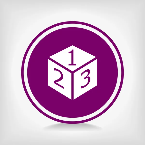 Cubo com ícone de números — Vetor de Stock
