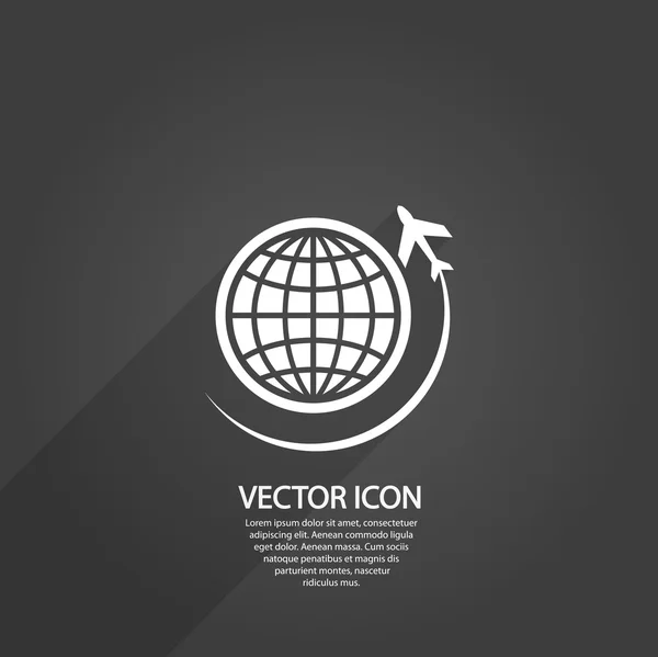 Globo con icono de avión — Vector de stock