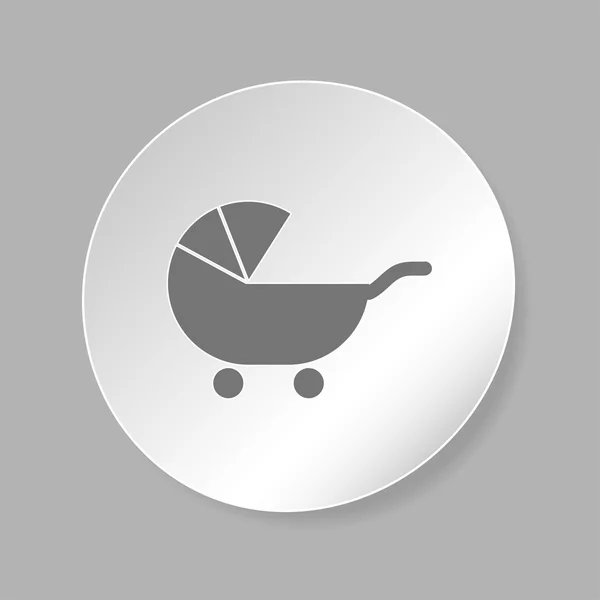 Kinderwagen silhouet pictogram — Stockvector