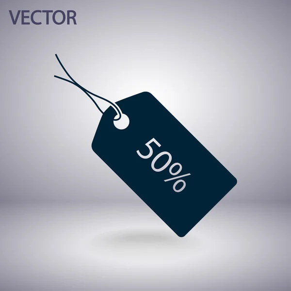 50 por ciento icono de etiqueta — Vector de stock