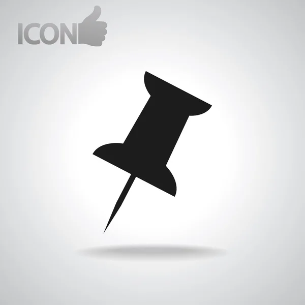 Empuje icono pin — Vector de stock