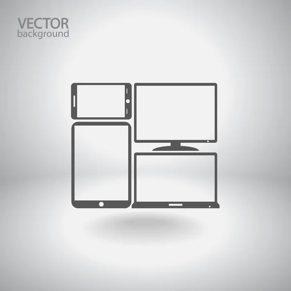 Conjunto de dispositivos eletrônicos ícone — Vetor de Stock