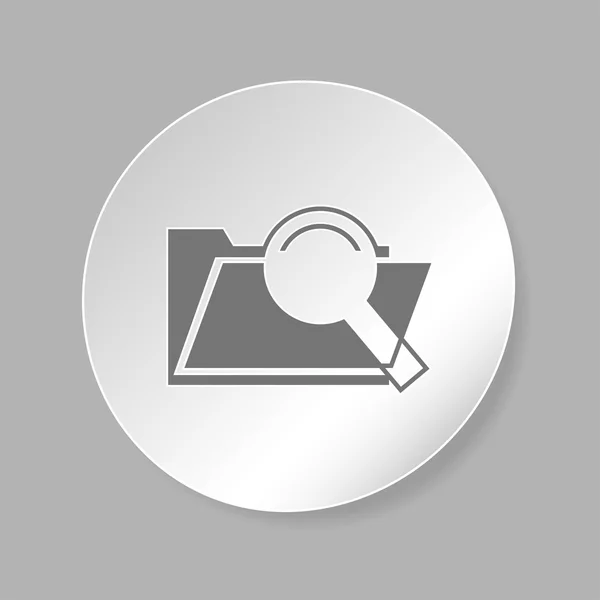 Concepto de búsqueda con icono de carpeta e icono de lupa — Vector de stock
