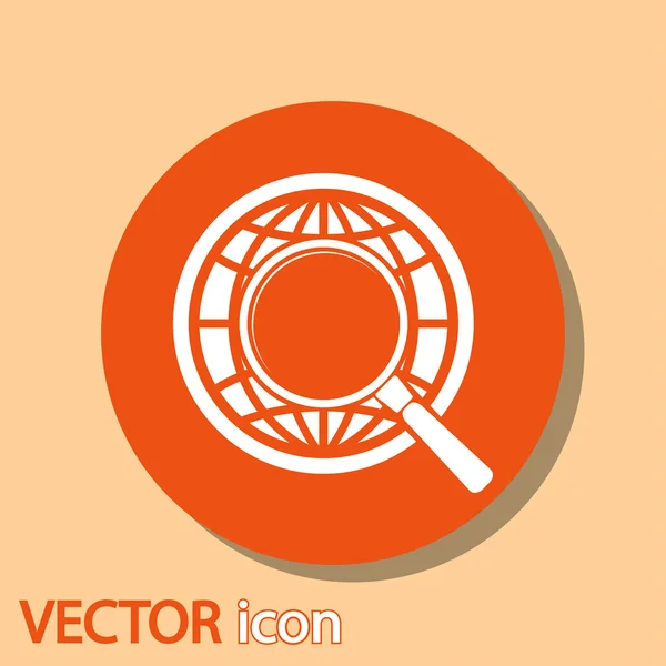 Země s hledání ikonu lupy — Stockový vektor