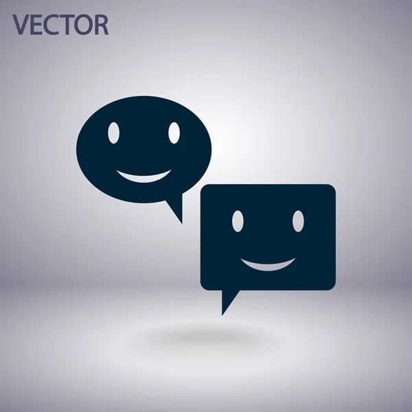Sourire parler bulle icône — Image vectorielle