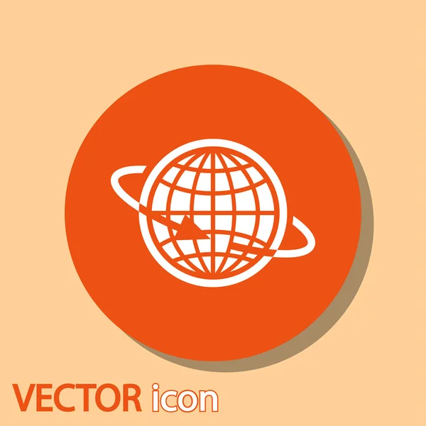 Globo con icono de avión — Vector de stock